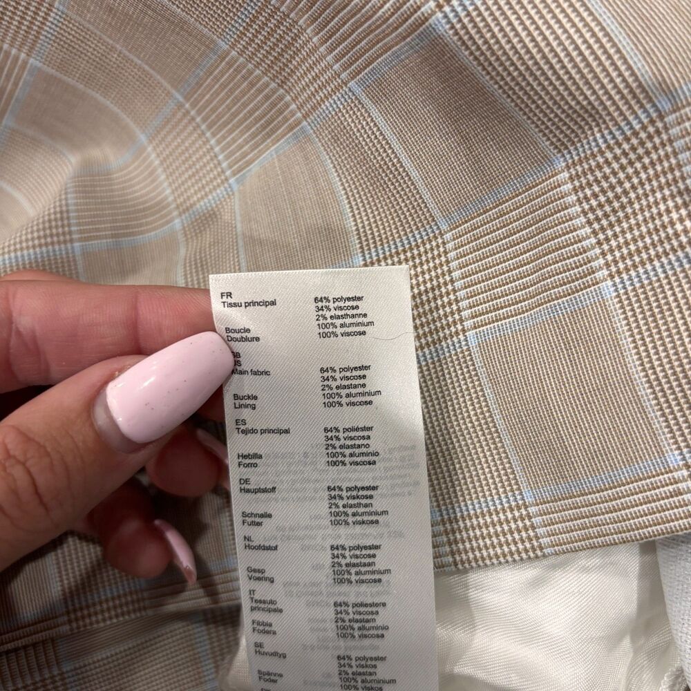 Maje Jikam Plaid Layered Belted Mini Skirt Women's Size 2 EUC Preppy Workwear - Picture 8 of 8